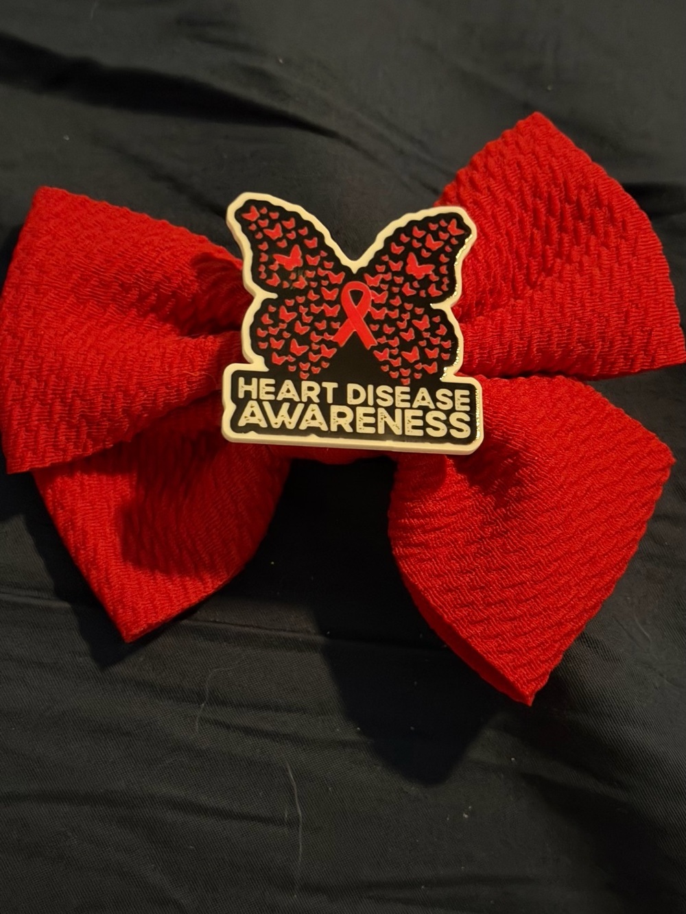 Heart Disease Awareness Red  Hair Bow